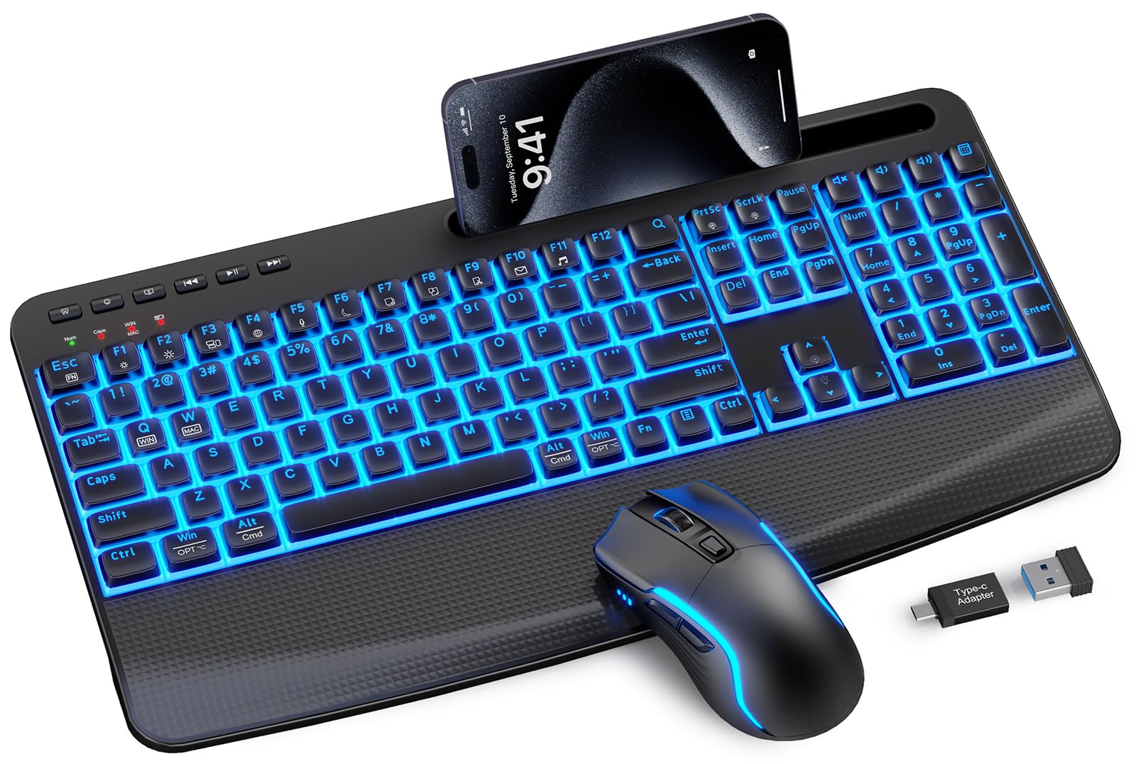 SABLUTE KM25Pro Ergonomic Wireless Keyboard and Mouse Combo