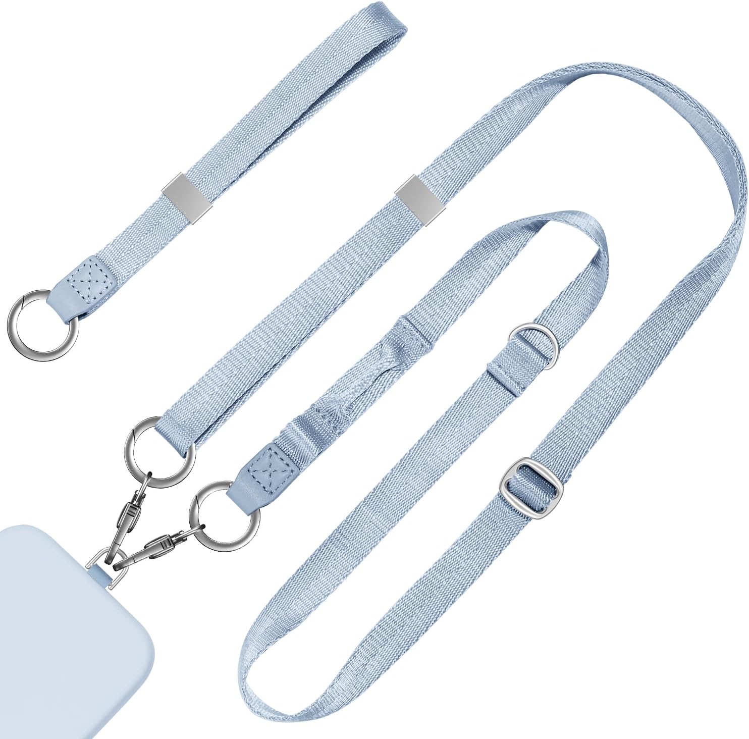 Phone Lanyard 2 in 1, Anti Theft Phone Strap Crossbody for Women, Adjustable Phone Wrist Strap