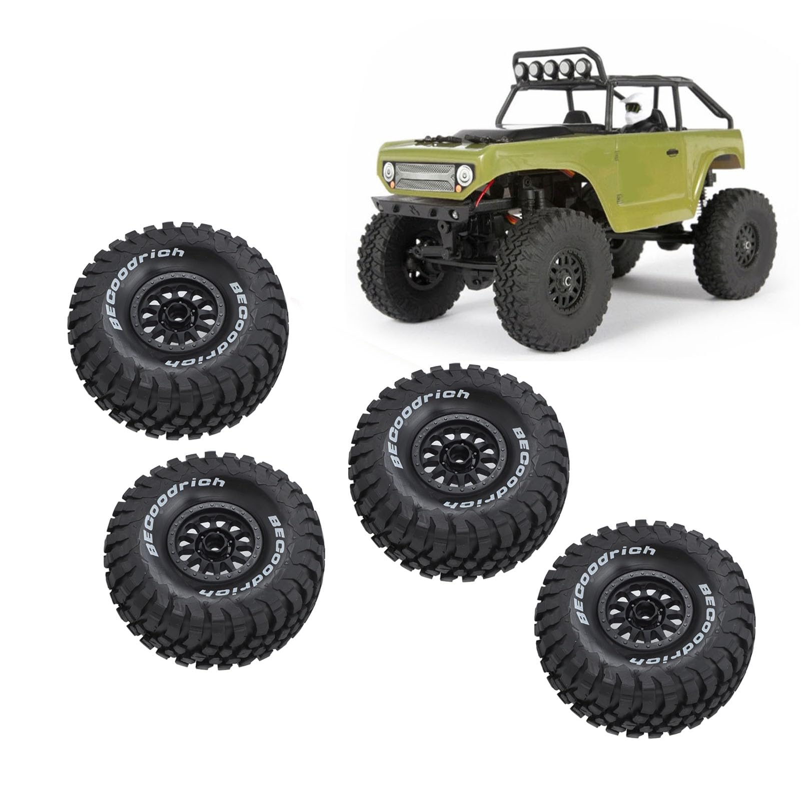 4 Pièces RC Voiture Pneu Poignée en Caoutchouc Plastique Haut Amorti RC Voiture Roue Jante Pneu pour Mojave UDR 1/7 Camion Court