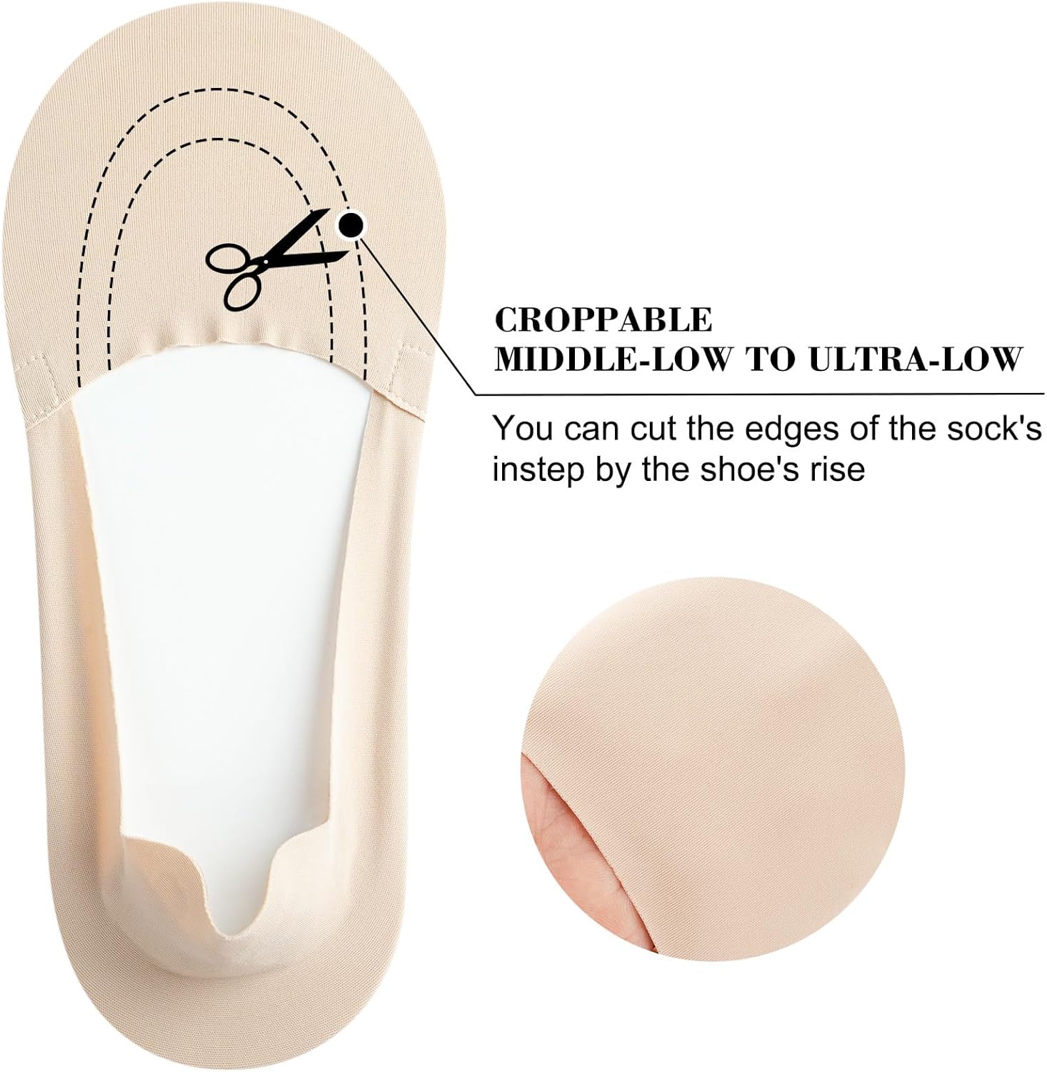 No Show Socks for Women, Non Slip Nylon Thin Footies Invisible Silky Low Liner Socks for Loafers Flats 6 Pairs - Image 8