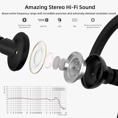 Miniatura 4 de SoundMAGIC ST80 - Auriculares Bluetooth con banda para el cuello, impermeables, con sonido estéreo de alta fidelidad, con cable, desmontables, con