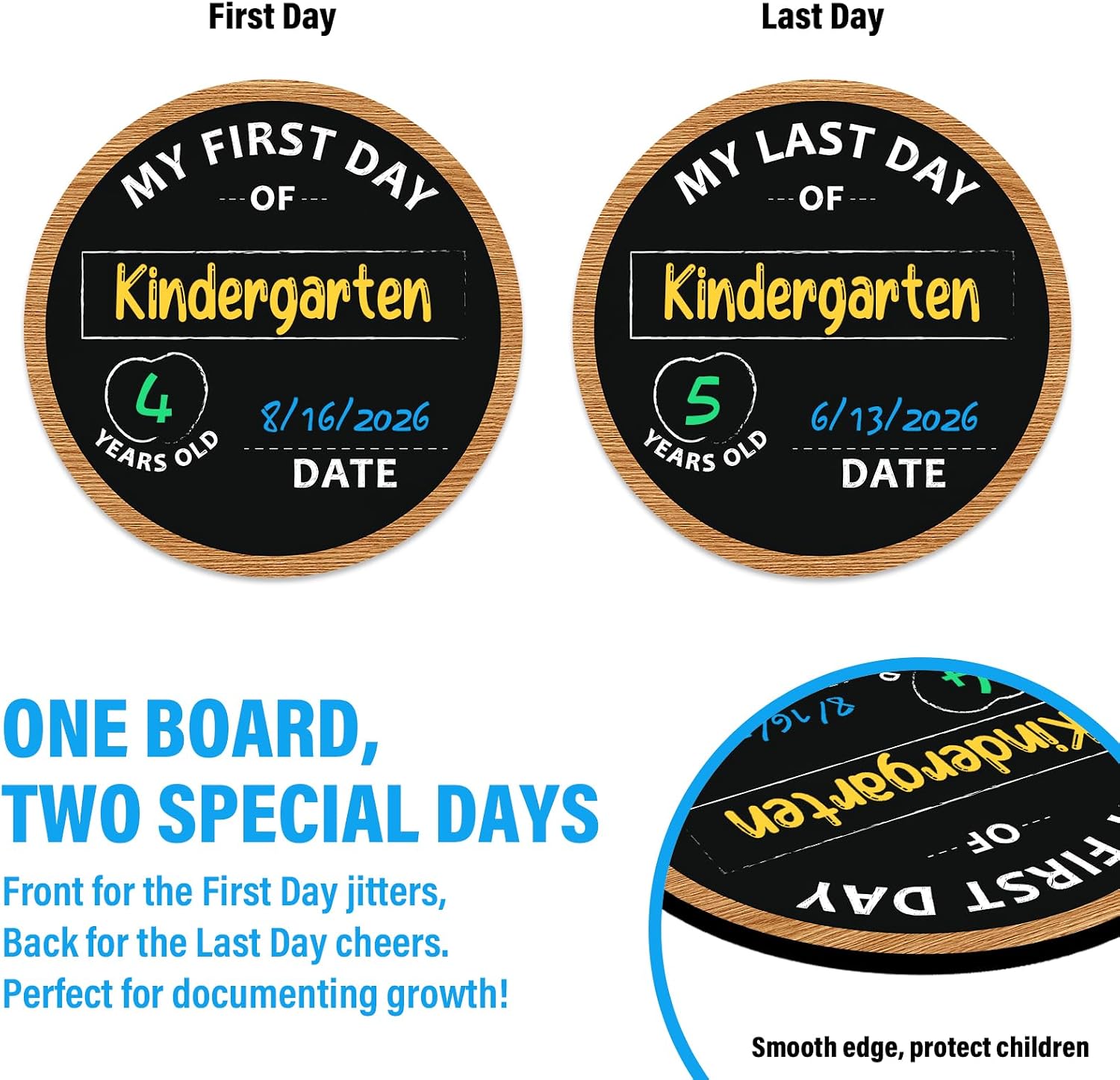 My First Day of School Board Sign – 11.4" Double-Sided & Reusable First & Last Day of Kindergarten Preschool Sign Back to School Photo Prop Keepsake Gifts