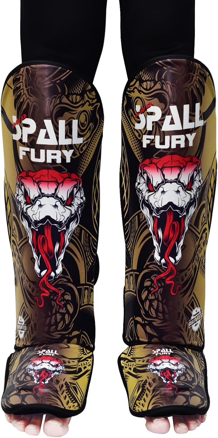 Muay Thai Shin Guards for Kickboxing Martial Arts BJJ Boxing Equipment MMA Training and Sparring Leg Guard with Instep Protection Pads