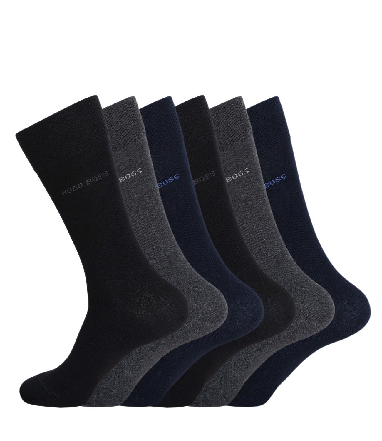 HUGO BOSS Men's Socks Business Allround RS SP 50274157, 6 Pairs, Colour: Multicoloured, Sock Size: 39-42, Item: -962 Black/Navy/Grey, multicoloured, 39-42