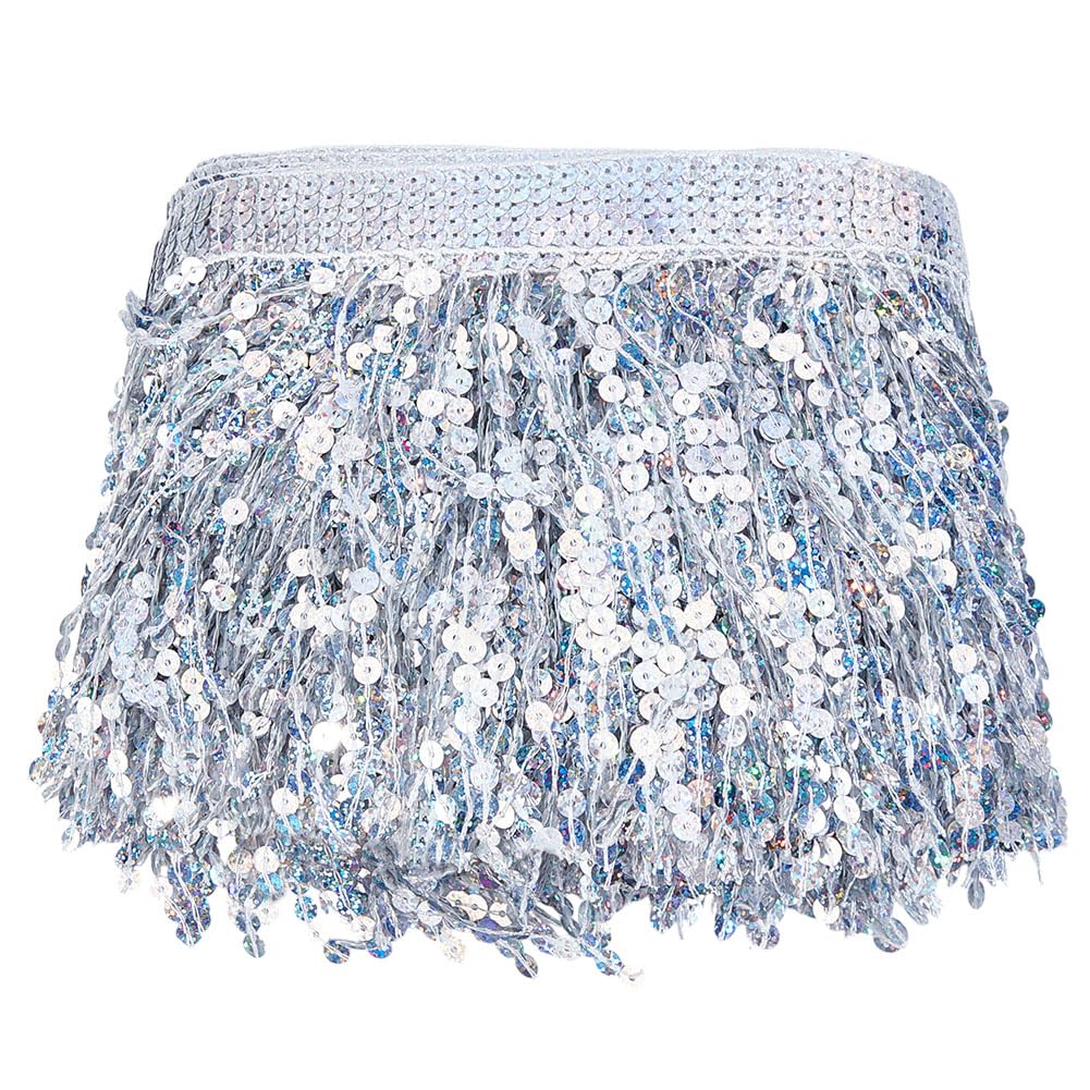 Franges à paillettes pour customiser une robe de danse et couture DIY