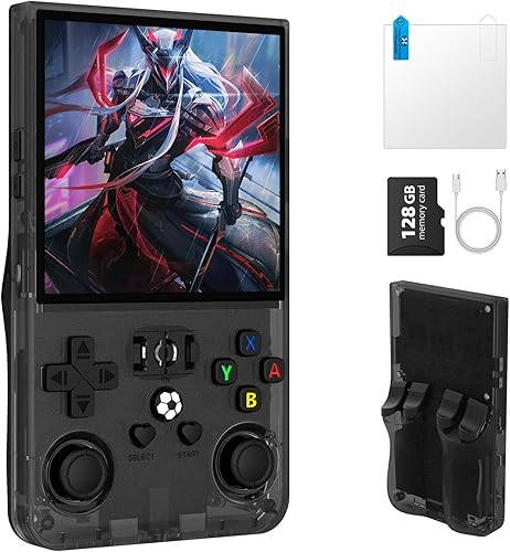 Miniatura 10 de R36MAX - Consola de juegos de mano retro, consola de juegos retro portátil de 4.0 pulgadas, pantalla IPS HD y sistema Linux, compatible con emulador