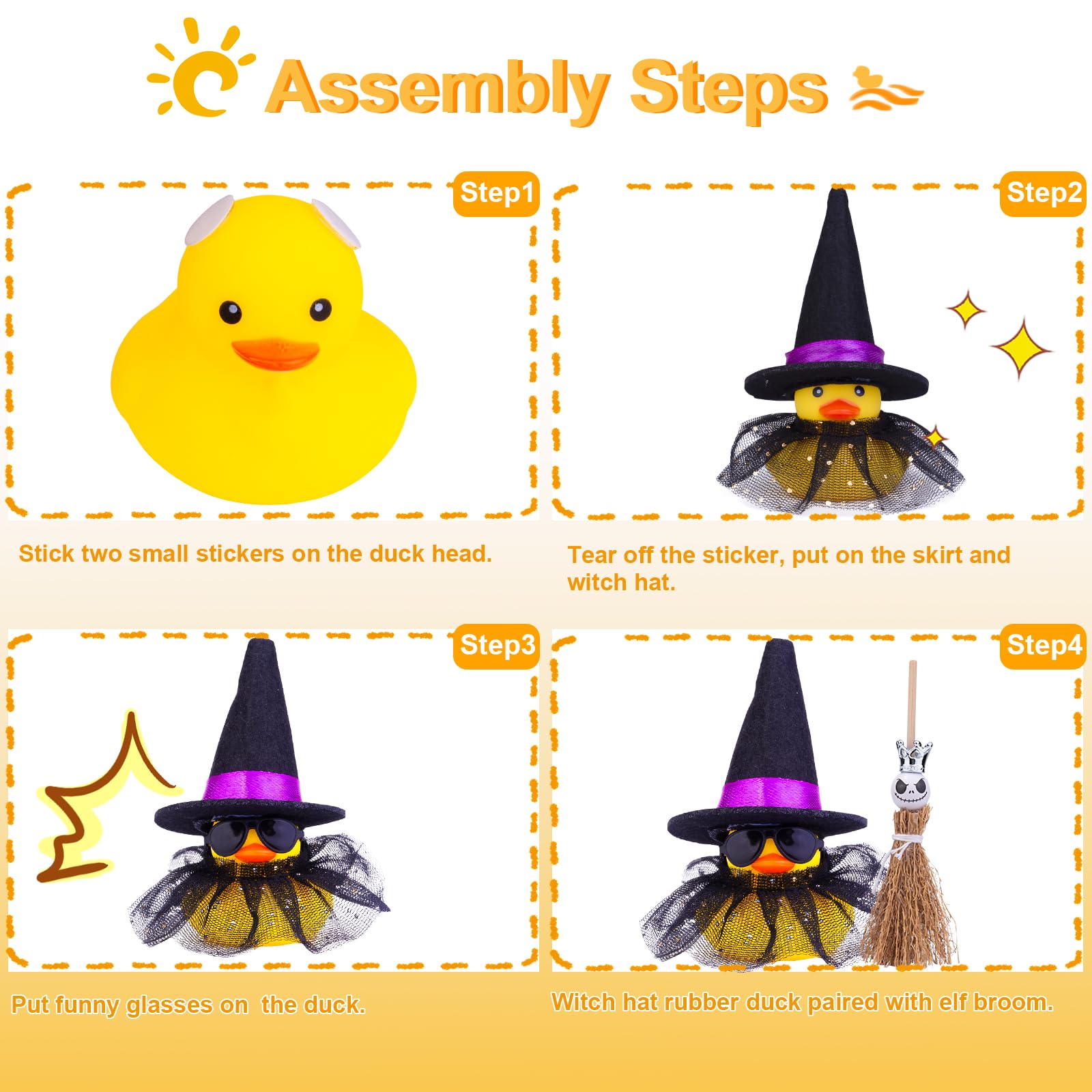 CoFuBcad Halloween Rubber Duck Car Ornament, Rubber Duck Car Dashboard Spider - View #7