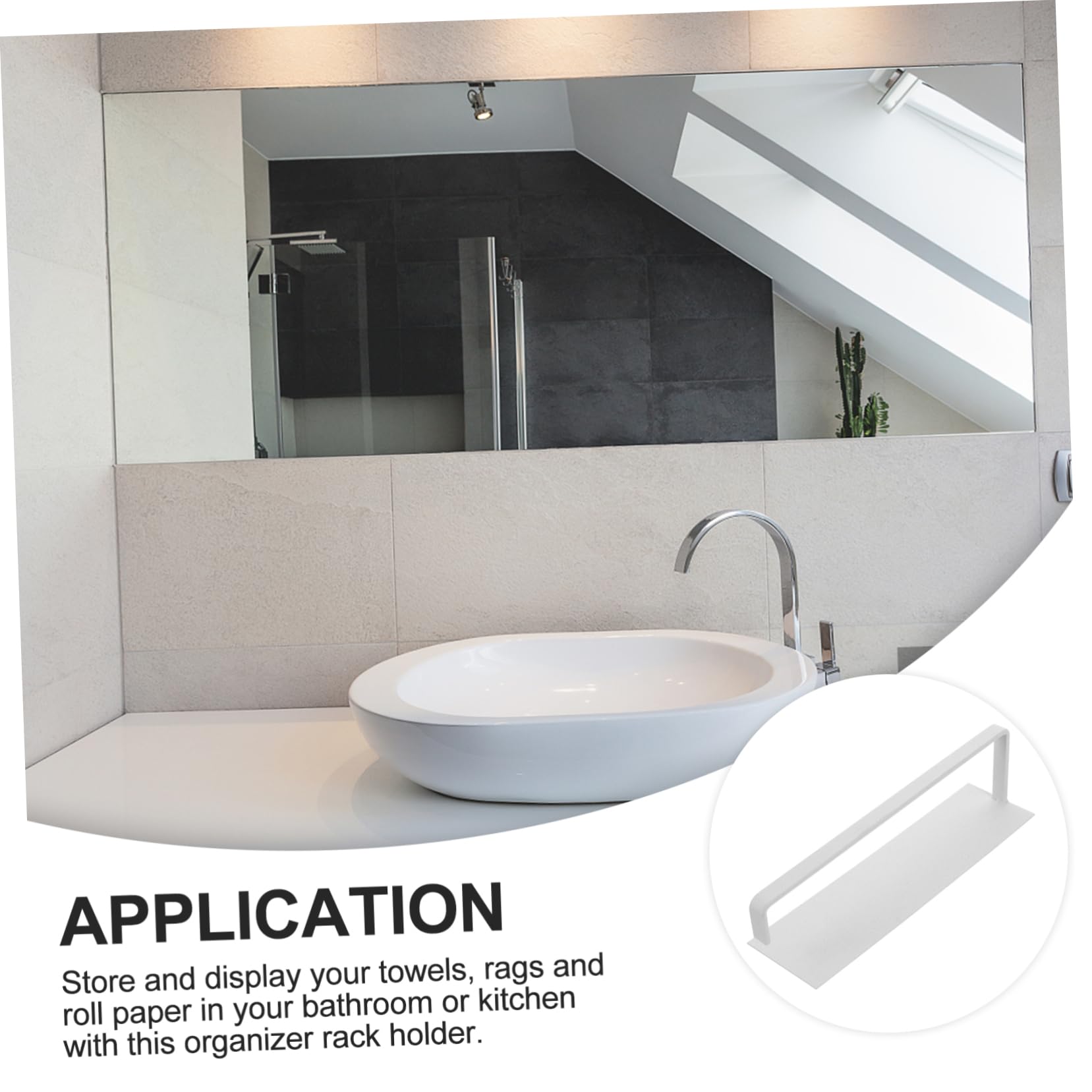 Portarotolo Magnetico in Ferro Bianco, Rack da Cucina | Supporto Adesivo senza Foratura, Organizzatore Parete per Asciugamani e Carta, Design Semplice