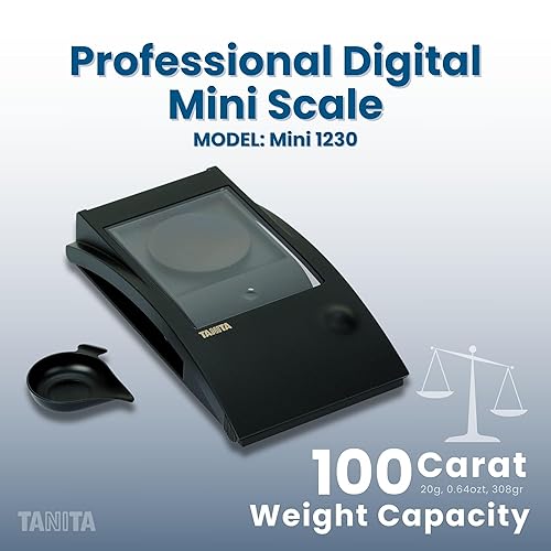 Miniatura 2 de Tanita 1230 Mini escala profesional de diamante - Tecnología Japón - Báscula portátil en quilates para pesaje preciso de gemas - Ahorro de energía