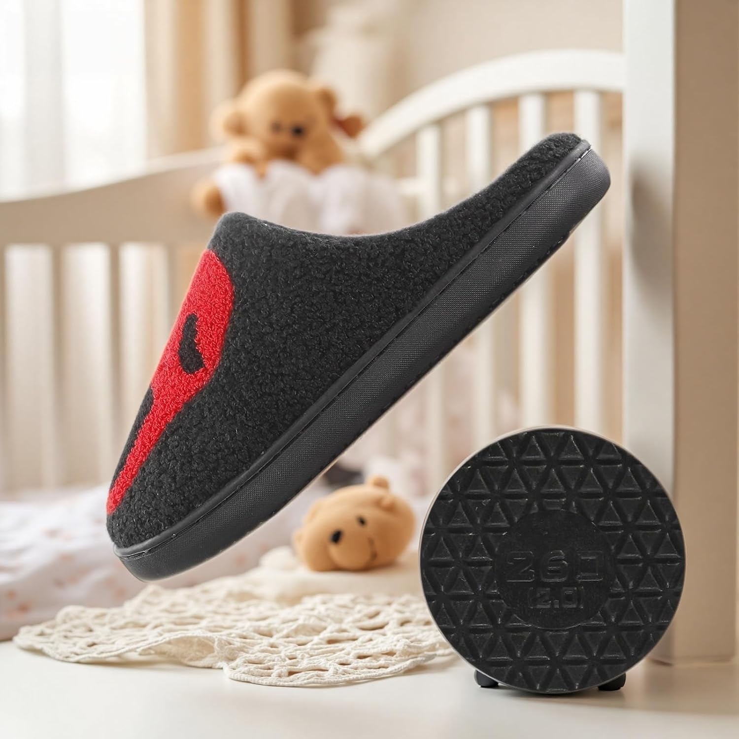 House Slippers For Womens Mens Home Elastic Comfy Fuzzy Soft Bedroom Warm Anti-Skid Sole Winter Cute Animal Design Indoor Outdoor Retro Memory Foam Shoes - Image 6
