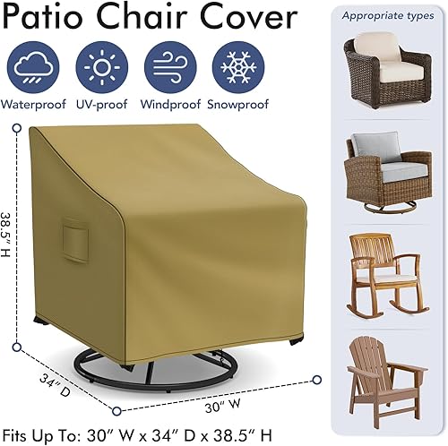 Miniatura 36 de Adirondack - Fundas impermeables para sillas de exterior, paquete de 2, fundas para sillas de patio para muebles de exterior que se adaptan a hasta