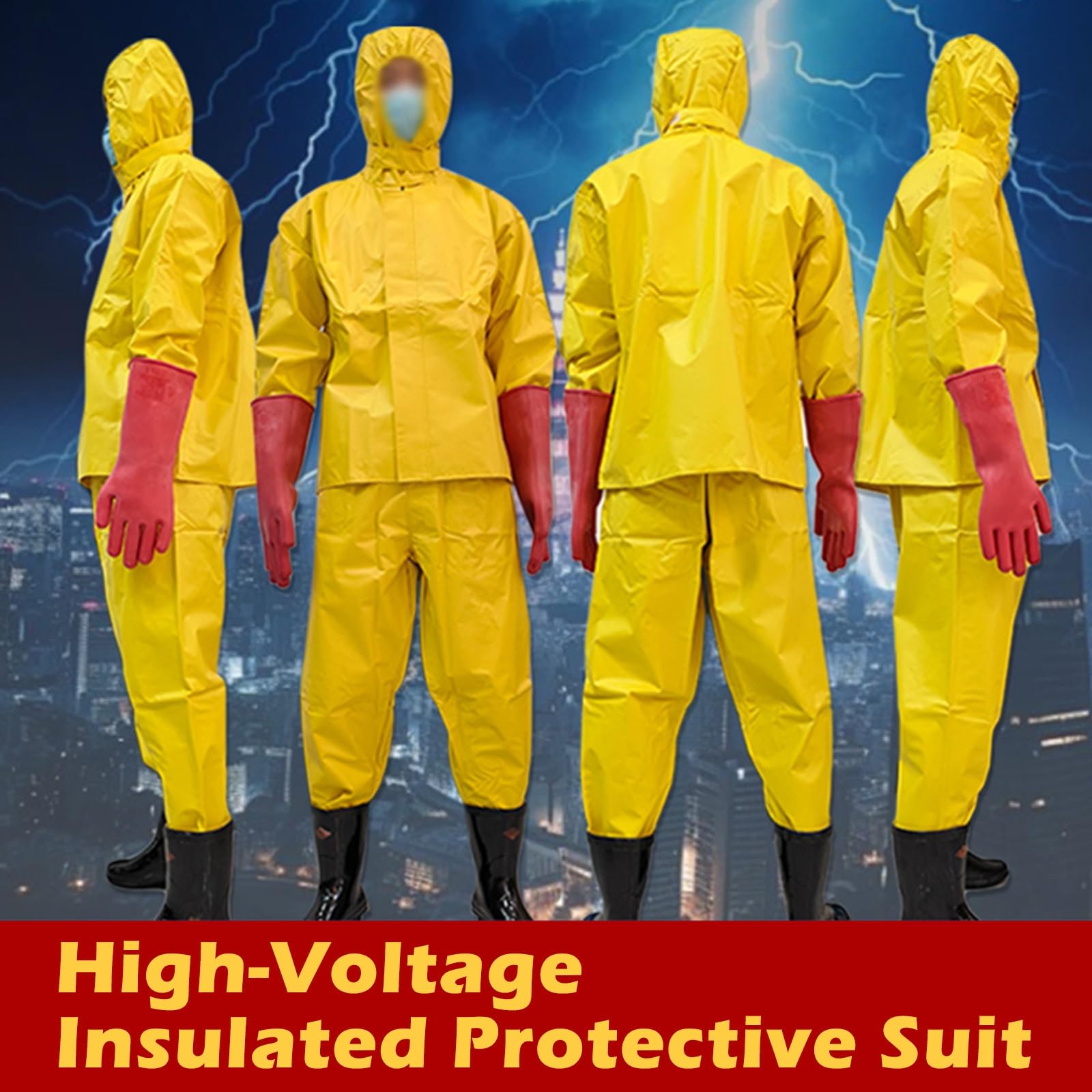 Traje Aislante Ignífugo, Equipo De Rescate De Seguridad Eléctrica para Bomberos, Ropa De Trabajo Aislante Impermeable, Antielectrocución.(1 KV)