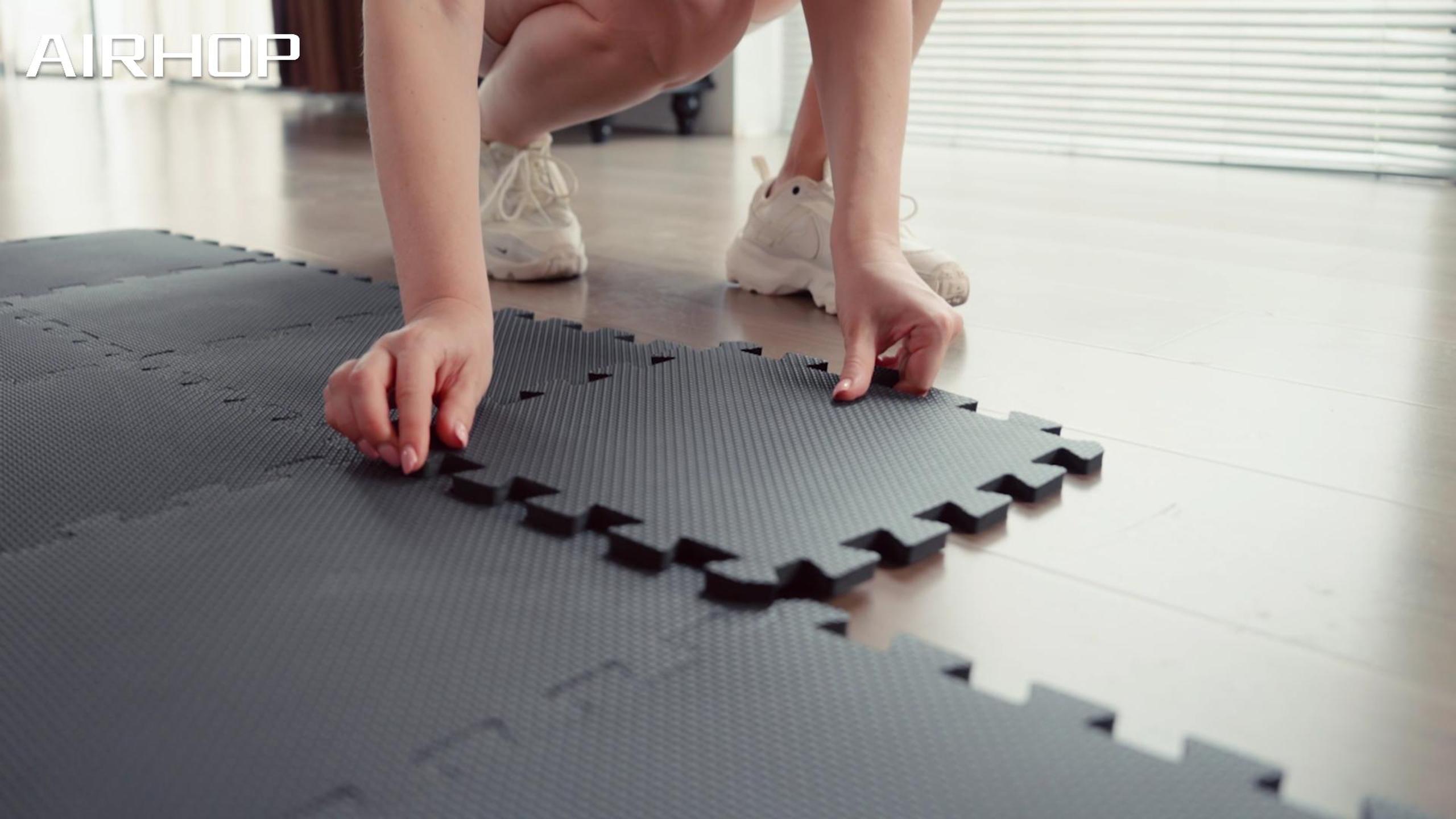 Amazon.com: AIRHOP 12x12In Thick 18 Tiles Gym Floor Mat