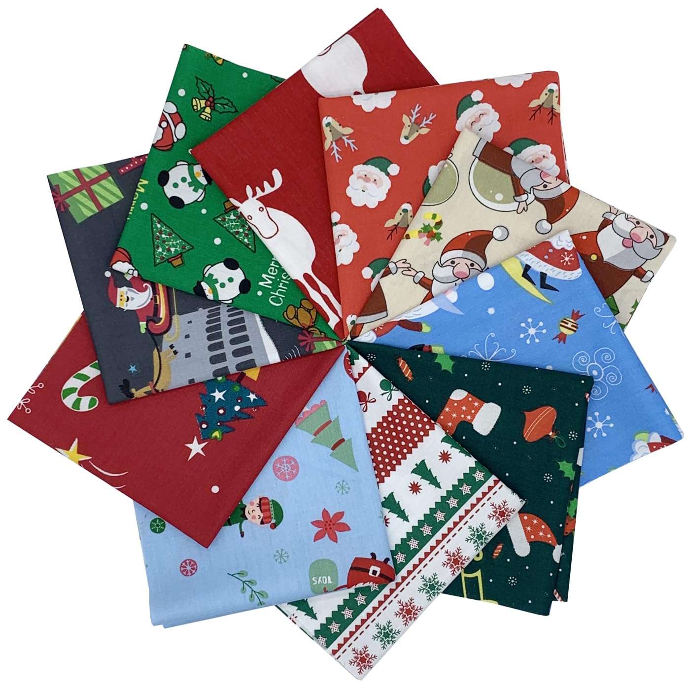 EDGEAM Stoffe zum Nähen 10 Stück 25x25 cm Patchwork Stoffe P
