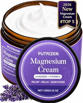 Magnesium Moisturizing Cream Topical Natural Muscle Relief Lotion | Magnesium Body Butter for / Leg Cramps / Feet / Arms / Muscle Pain Relaxation - Helps You Sleep Sweetly - 4.23oz