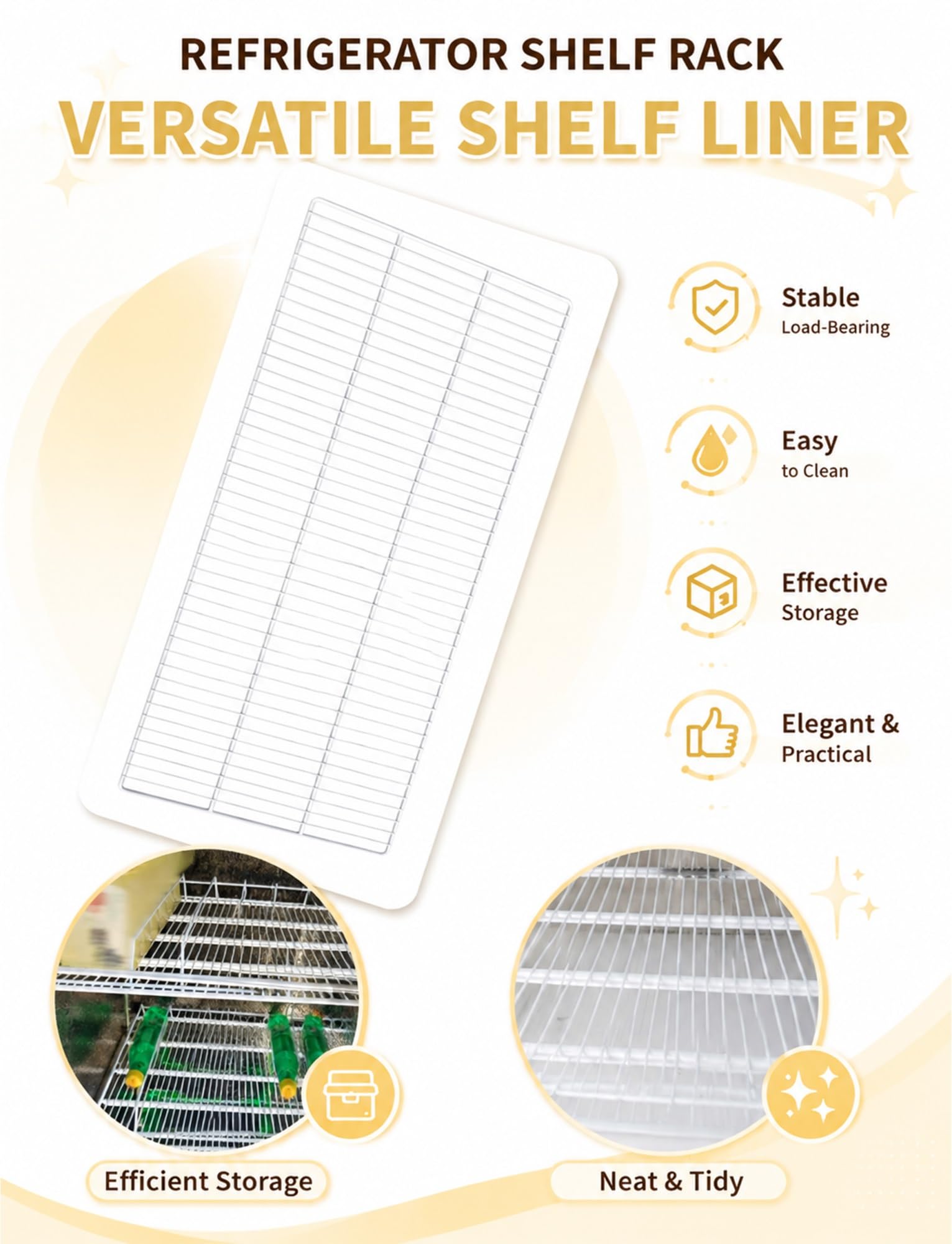 Estante inox para frigorífico, congelador y vitrina refrigerada | Organizador de rejilla con varios tamaños, estructura resistente y fácil limpieza(1.97ft x 1.64ft/60cm x 50cm)