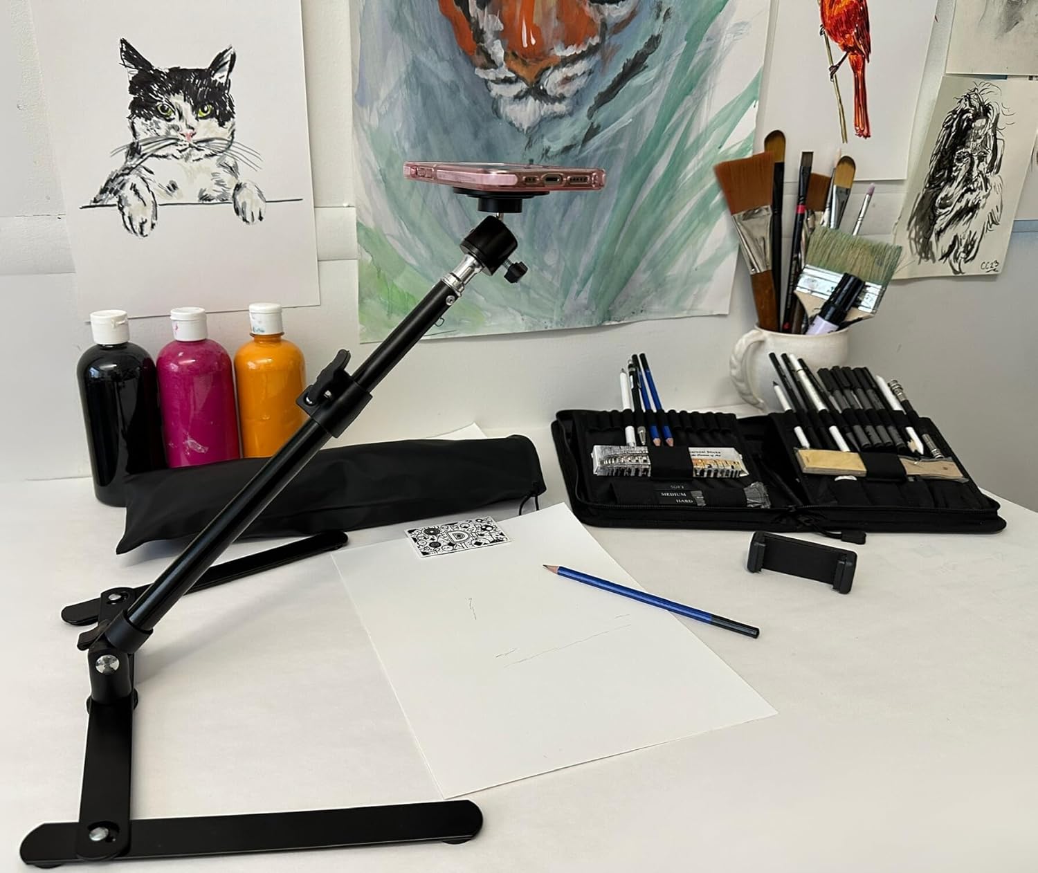 Da Vinci Eye Phone Stand for Overhead Recording of Drawing, Cooking, Crafts, AR Art Projector (MagSafe Compatible)