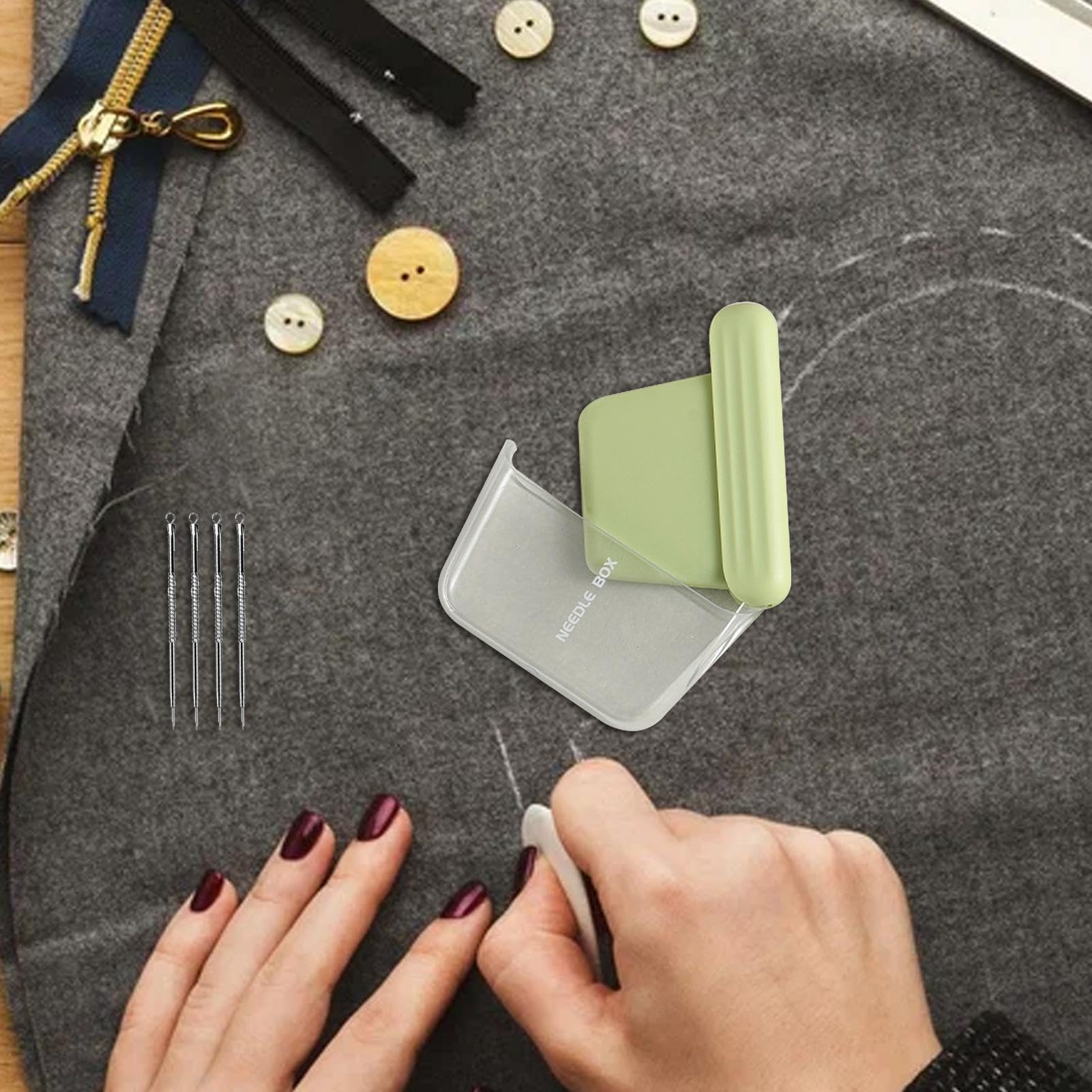 Needle Case - Sewing Needles | Needle Storage Case with Magnetic | Sewing Knitting Pin Holder Case | Embroidery Needle Organizer Case | Magnetic Sewing Needle Case for Travel, Hotel, School