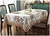 Chenille Table Cloth Fringed Lace Tablecloths Washable, Table Cover for Kitchen Dinning Party,vintage Style,khaki-150 * 220cm(59 * 86.6inch)