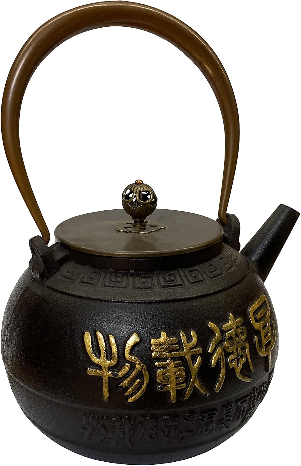 Handmade Quality Asian Cast Iron Teapot Shape Display Art Aws237