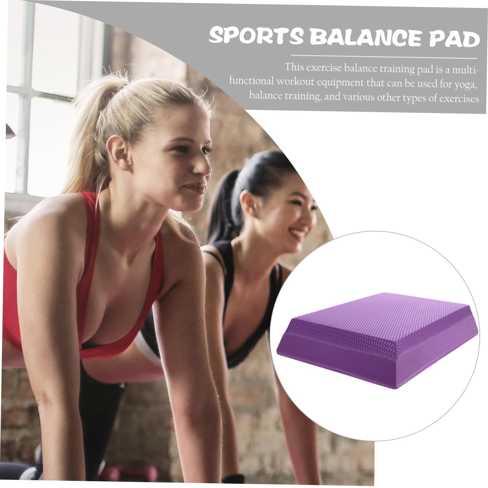 Colchoneta de Equilibrio para Yoga Portátil Almohadilla de Entrenamiento de Estabilidad para Manos y Rodillas Soporte para Pilates y Fitness Casa o Gimnasio Color Púrpura
