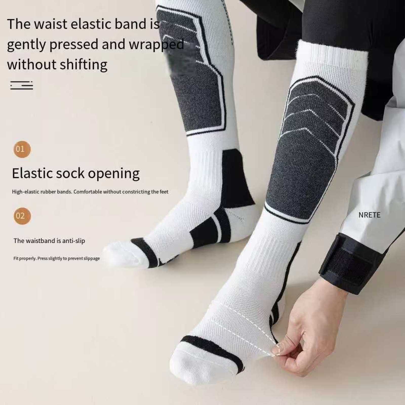 Herbst-Und Winter-Sportsocken Für Jungen,Studenten Hochgeschnittene Kompressionssocken Für Fitness Und Laufen,Verdickte Lange Socken,Winddichte Socken