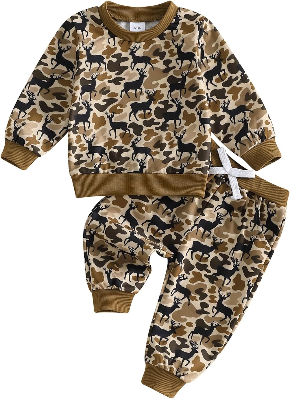 Socutebabe Baby Boy Outfit Clothes Half Zip Long Sleeve Shirts Pants Set | Toddler Baby Boy Fall Winter Clothes Infant Hunting Outfits Camouflage Long Sleeve Crewneck Sweatshirts Pants 0-3T