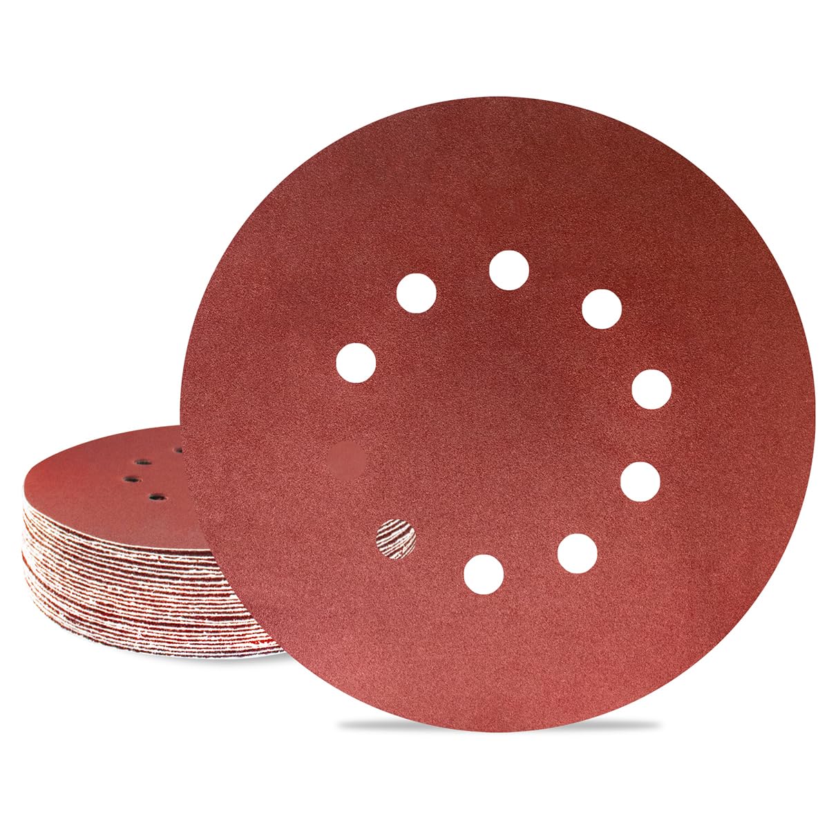 Meccion 225mm Sanding Disc 25 Pcs Grit P240 Sandpaper 10 Holes 9 Inch Hook and Loop Sander Discs for Drywall Sander, Sanding Giraffe