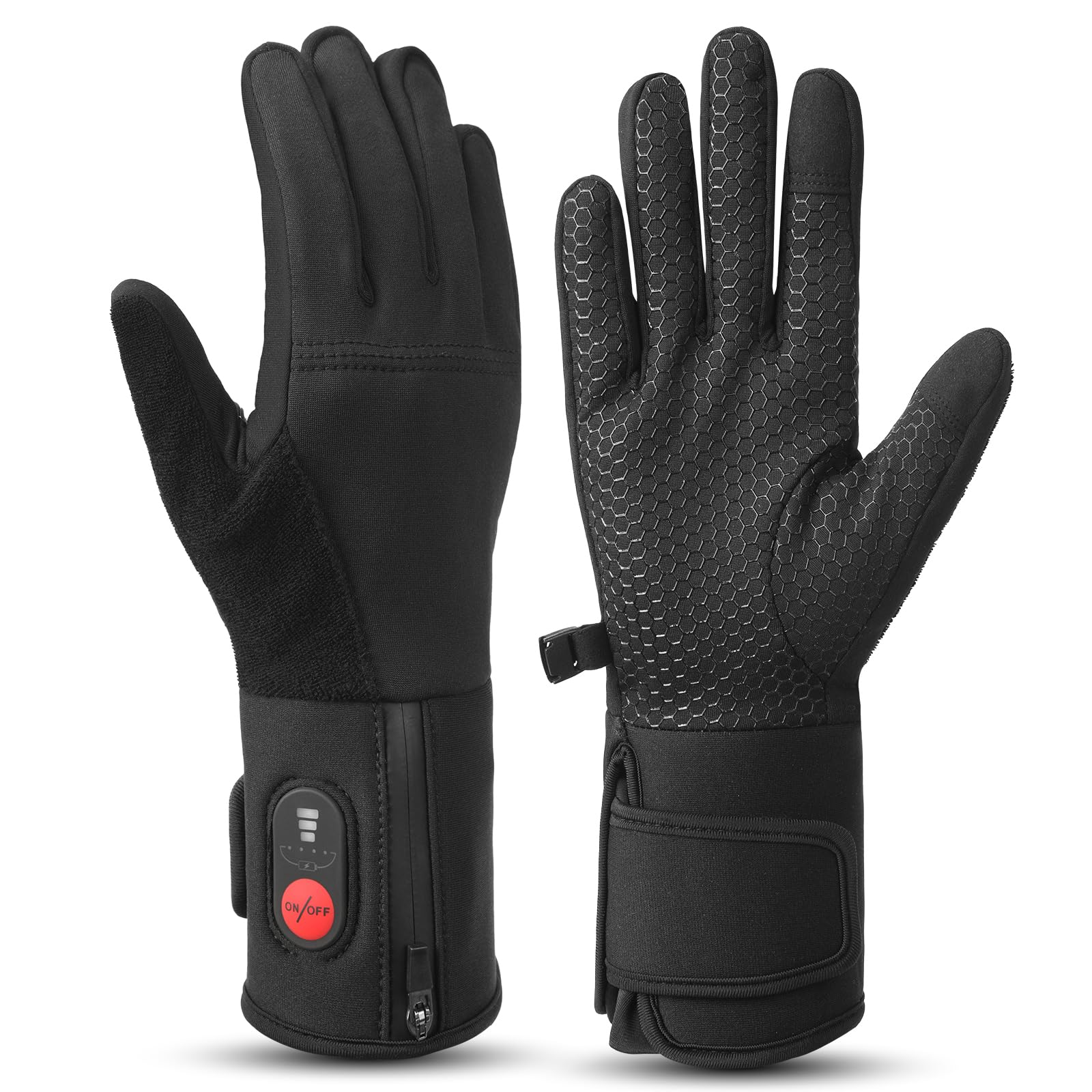 Upgraded Heated Glove Liners for Men Women Thin Rechargeable Gloves with Heating Touchscreen Compatible Fast Charge Long Lasting