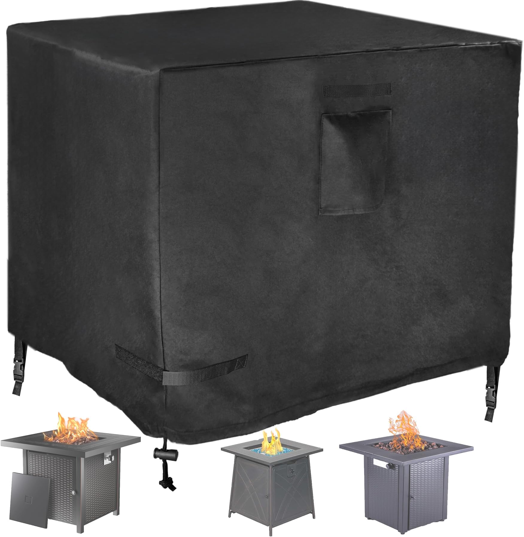 BALI OUTDOORS 30 Inch Square Patio Fire Pit Table Cover
