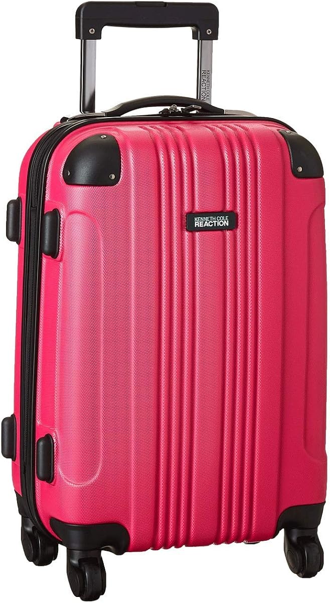 Kenneth Cole REACTION Out of Bounds Equipaje ligero rígido con ruedas giratorias de 4 ruedas, magenta, equipaje de mano de 20 pulgadas