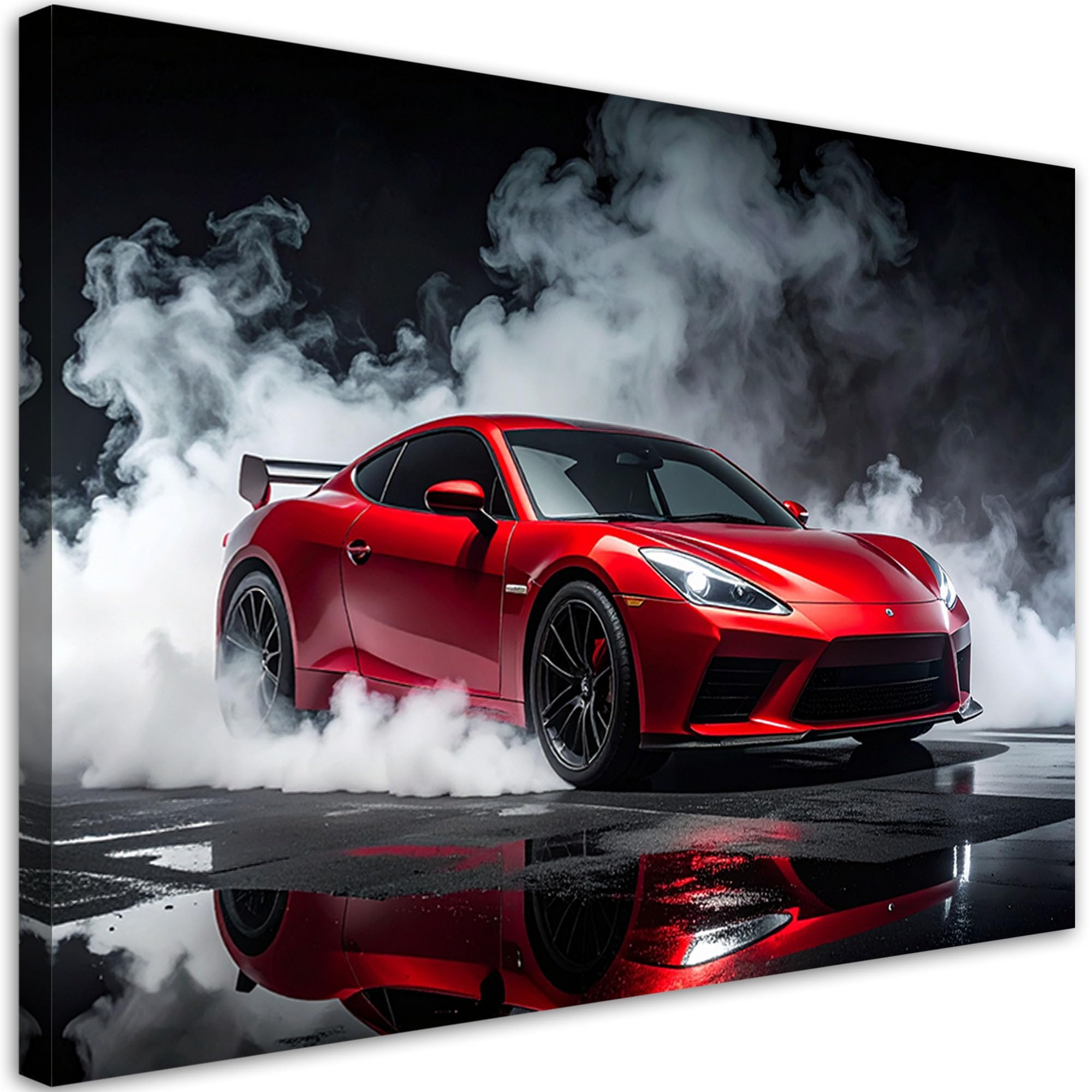 Voiture de sport rouge tableau déco salon bureau affiche sur toile 40x60