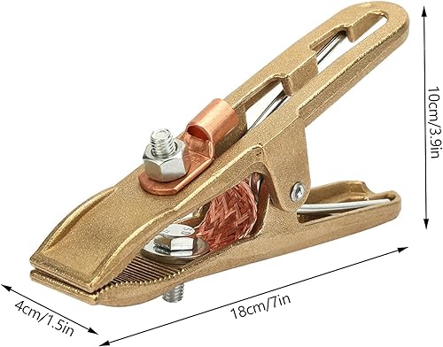 Miniatura 2 de 260300500A latón en forma de A soldadura de tierra abrazadera de tierra soldador Cable de tierra abrazadera de clip de agarre de cobre para máquina