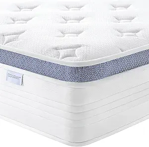 12 Inch Queen Size Mattress, Medium Plush Queen Hybrid Mattress with Gel Memory Foam for Better Sleep, Individually Pocketed Springs for Motion Isolation and Pressure Relief, 100-Night Trial
