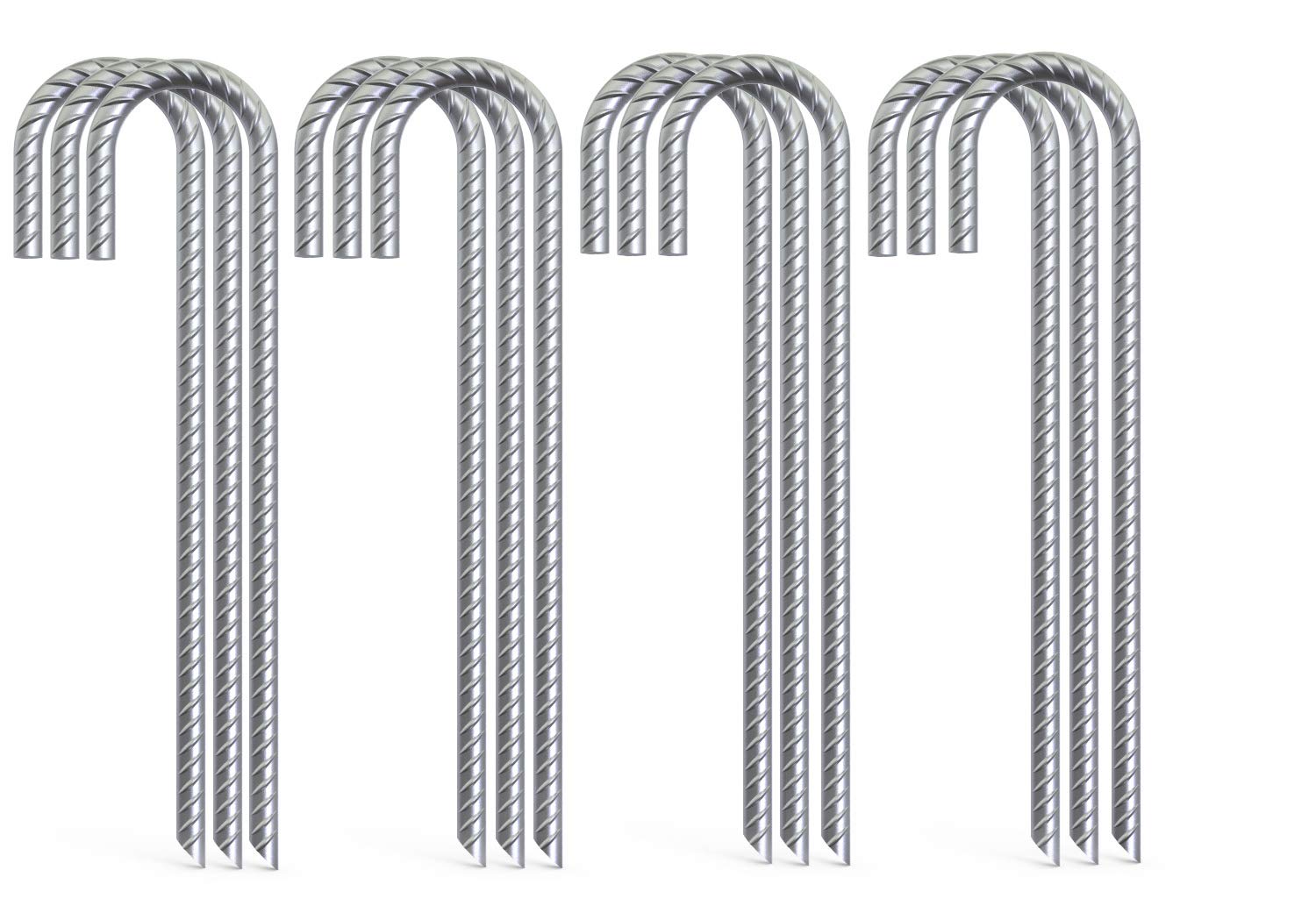 OK5STAR 12 Pack 16" Ground Rebar Stakes Heavy Duty J Hook Ground
