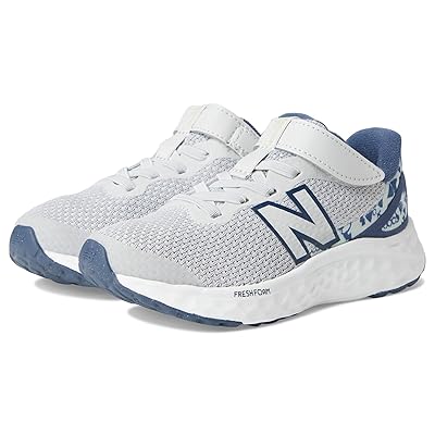 New Balance Kids Fresh Foam Arishi v4 Bungee Lace with Top Strap (Little Kid) Kids Shoes Grey Matter/Vintage Indigo/Melon Water