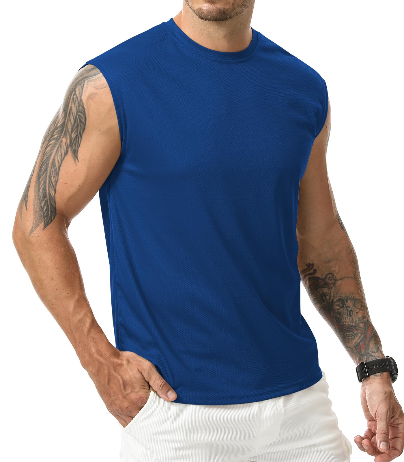 Suwangi 3 Piezas Camiseta Deportiva Sin Mangas Hombre Chalecos de Entrenamiento de Gimnasio Correr Secado Rápido sin Mangas músculo Camiseta