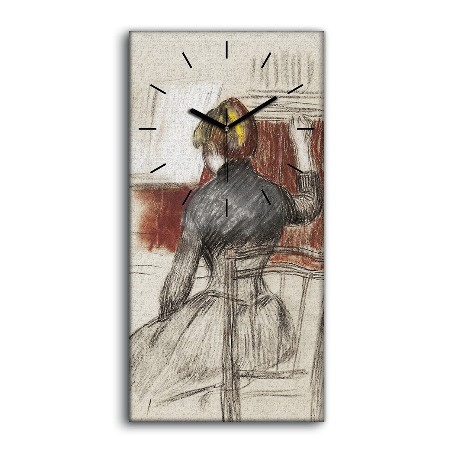 Horloge sur toile haut de gamme tableau moderne musiciens femmes piano art