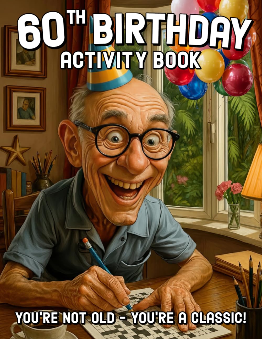 60th Birthday Activity Book: Funny 60th Birthday Gifts for Men, Sudoku, Mazes, Word Search, Trivia and More
