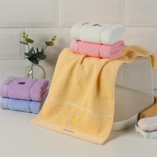 Miniatura 5 de Toallas faciales 100% de algodón para niños, toallas de mano y toallas para los dedos para baño, juego de toallas bordadas con bonito patrón de