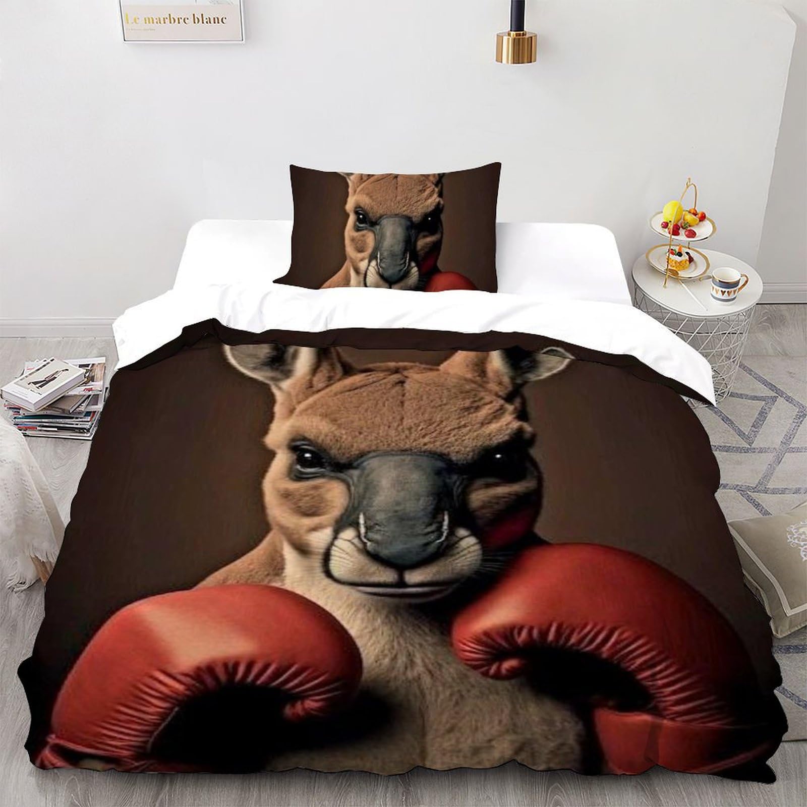 Housse de couette single animaux 3D en microfibre infroissable pour en finir avec le repassage