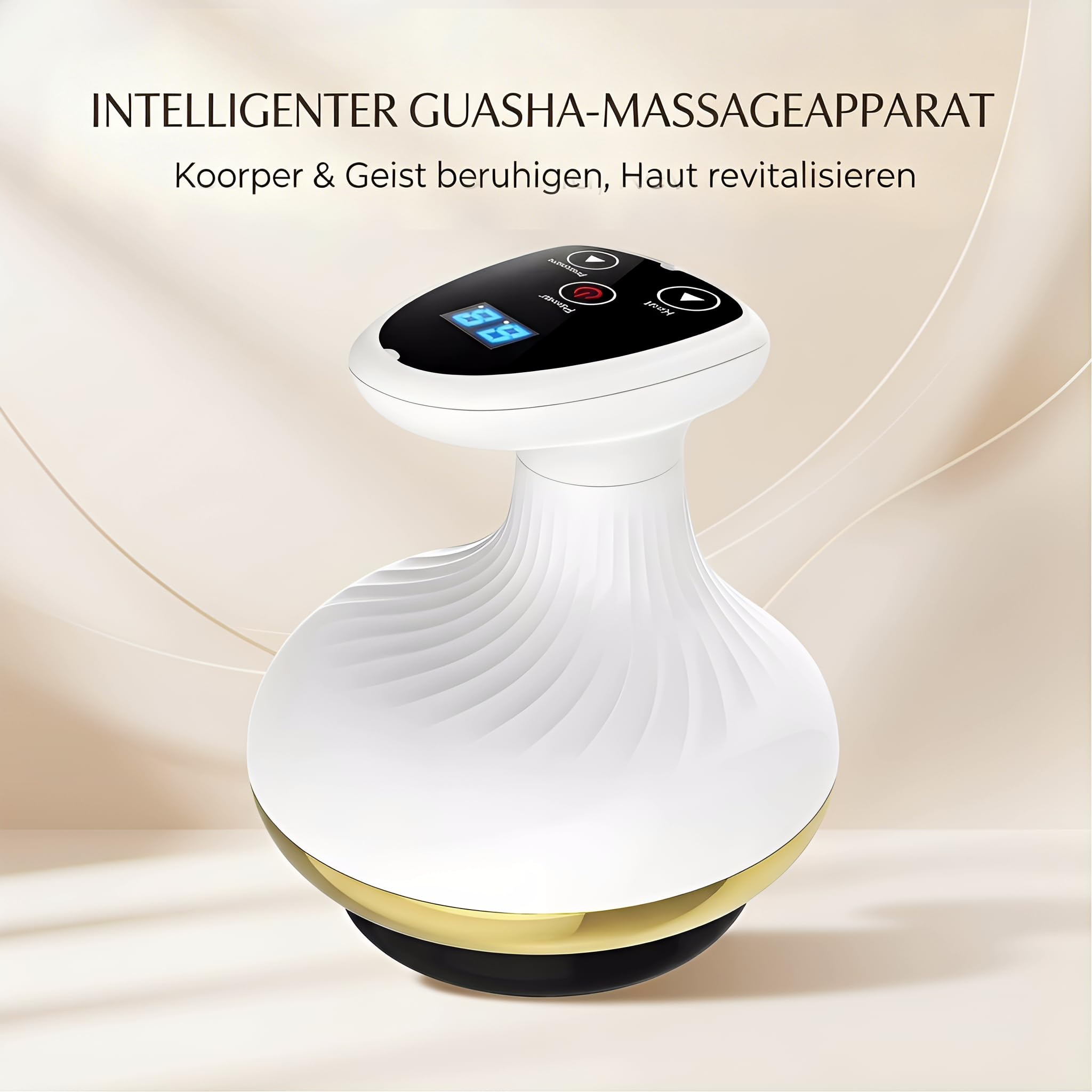 Cellulite Massager 4-in-1, Vakuum Massagegerät mit 9 Stufen Wärmetherapie & Rot-Blau-LED, Anti-Cellulite Gerät für Körperstraffung Lymphdrainage Durchblutung, kabellos für Gua Sha & Schröpfen