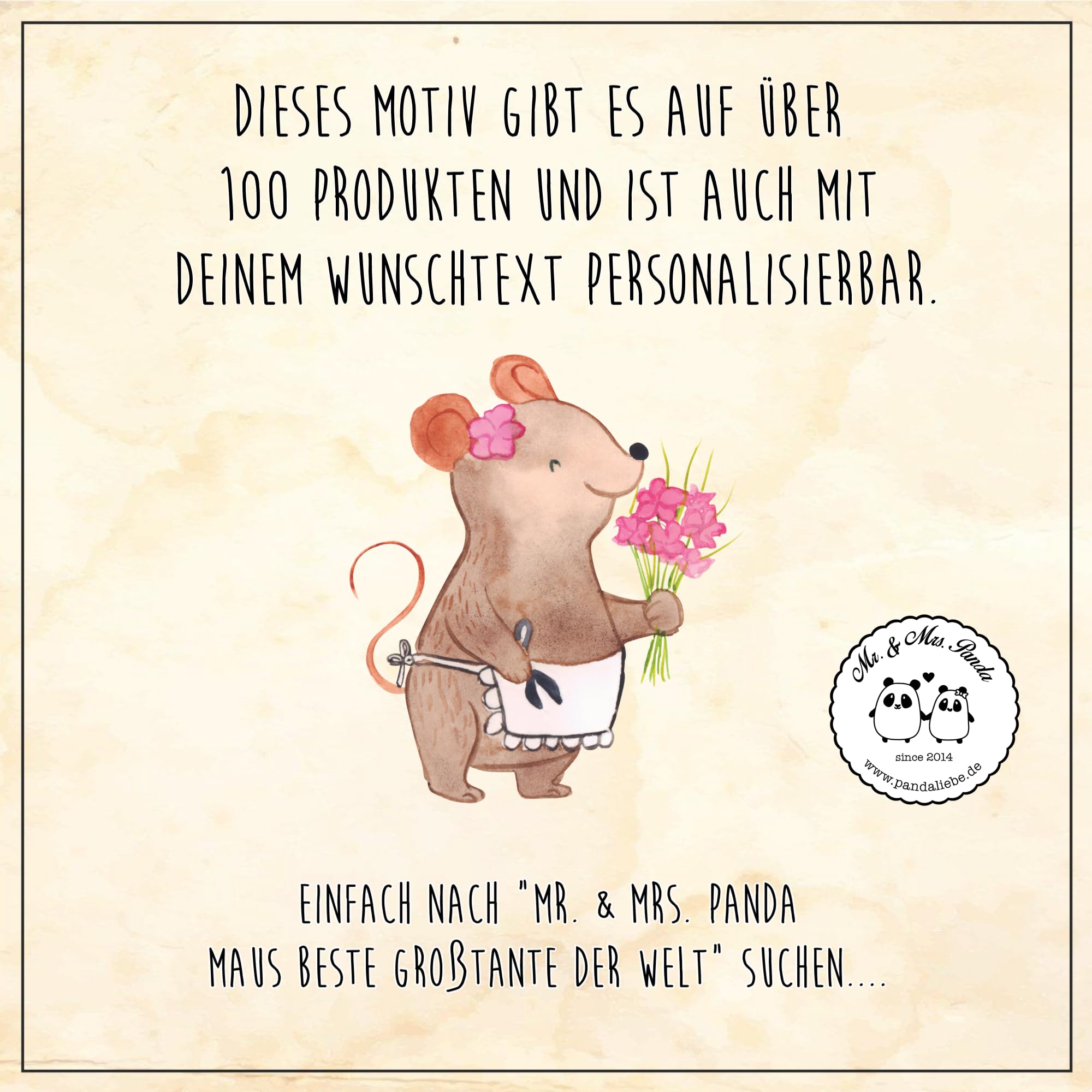 Mr. & Mrs. Panda Personalisierte Fußmatte Maus Beste Großtante der Welt 40 x 60 cm - Geschenke, Familie, Mitbringsel, Fussmatte, Geschenkidee, Tante, Personalisierter Fußabtreter, Geschenk, Türmatte
