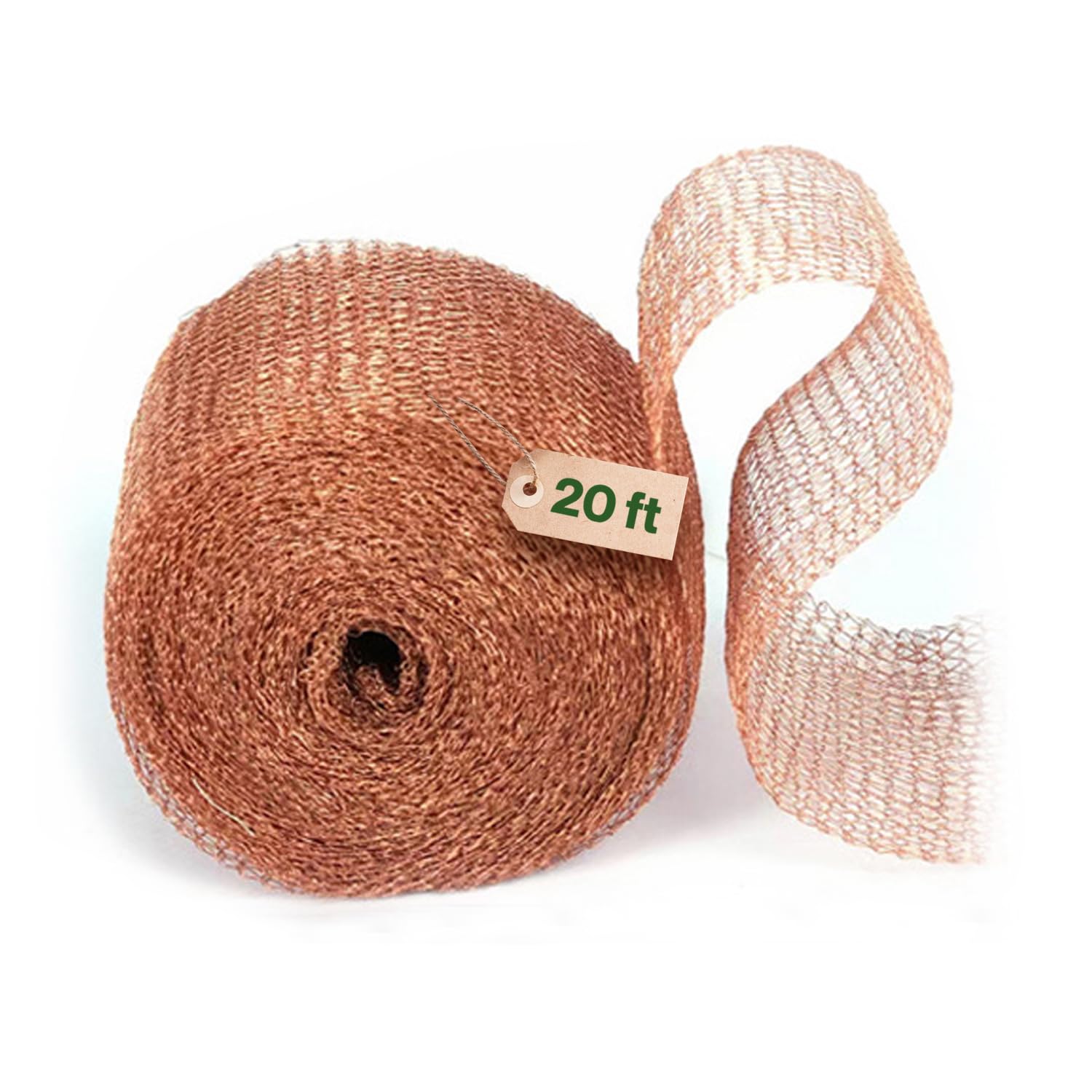 Copper Mesh Rodent Control - Pure Copper Slug Repellent - Pest Control - 20 Feet Fine Wire Mesh Roll for Mouse Hole Filler, Slug and Snail Repellent - For Indoors and Garden (20 Feet)