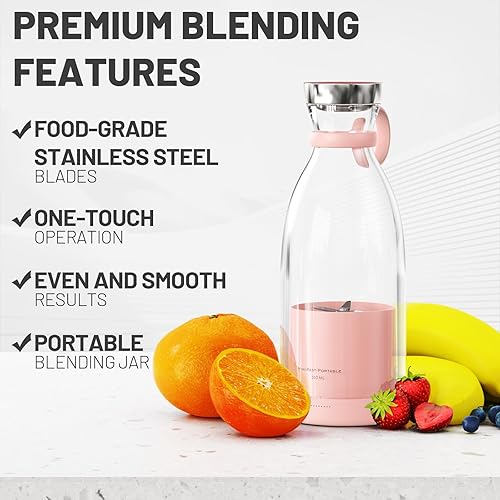 Miniatura 3 de OTPEIR Portable Blender for Shakes and Smoothies with 11.83 Oz Travel Cup and Lid,Durable Stainless Steel Blades for Juice Blending Performance