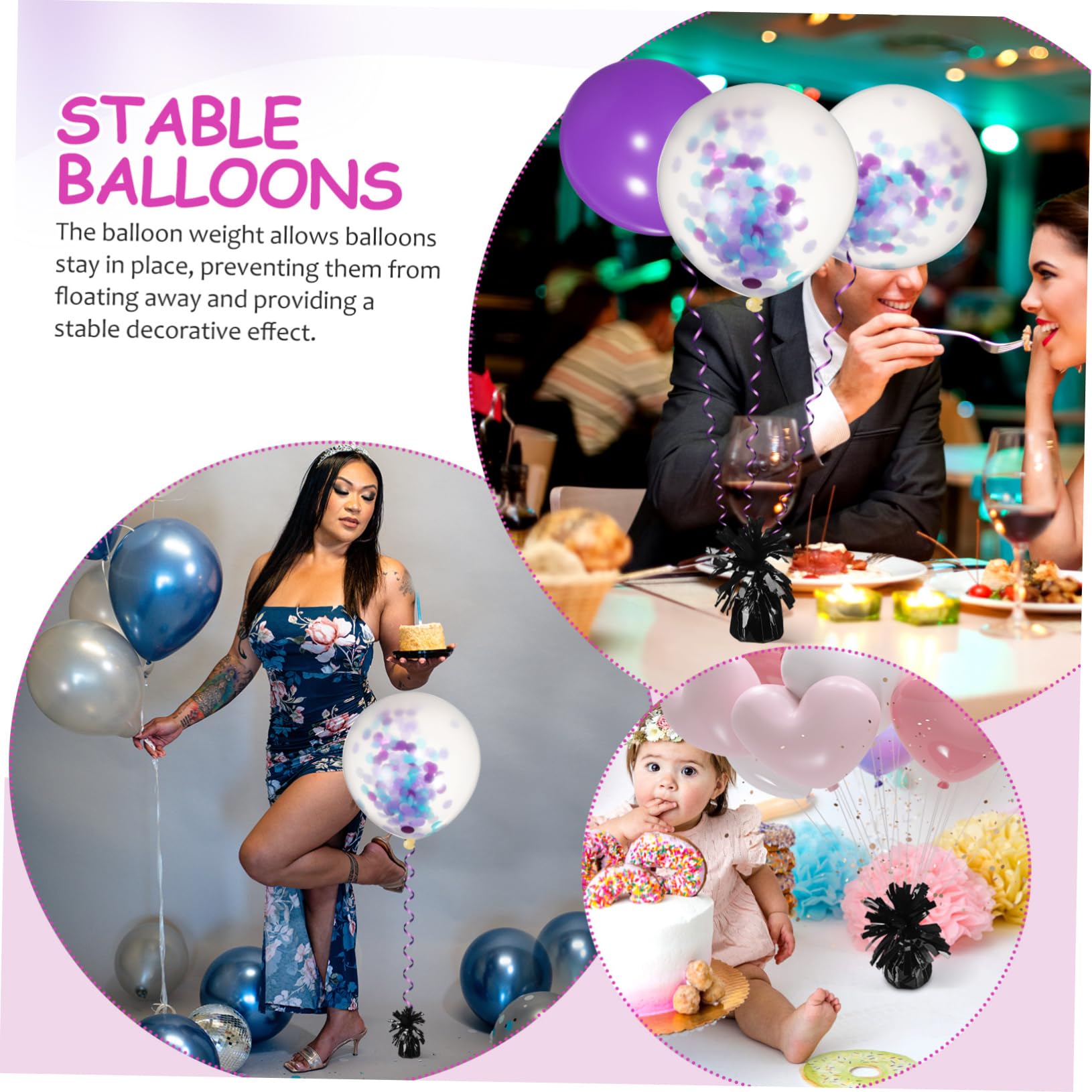 Hemobllo 8piezas De Pesados Para Decoración De y Bodas Accesorios Estables Para Colgar Globos Celebraciones