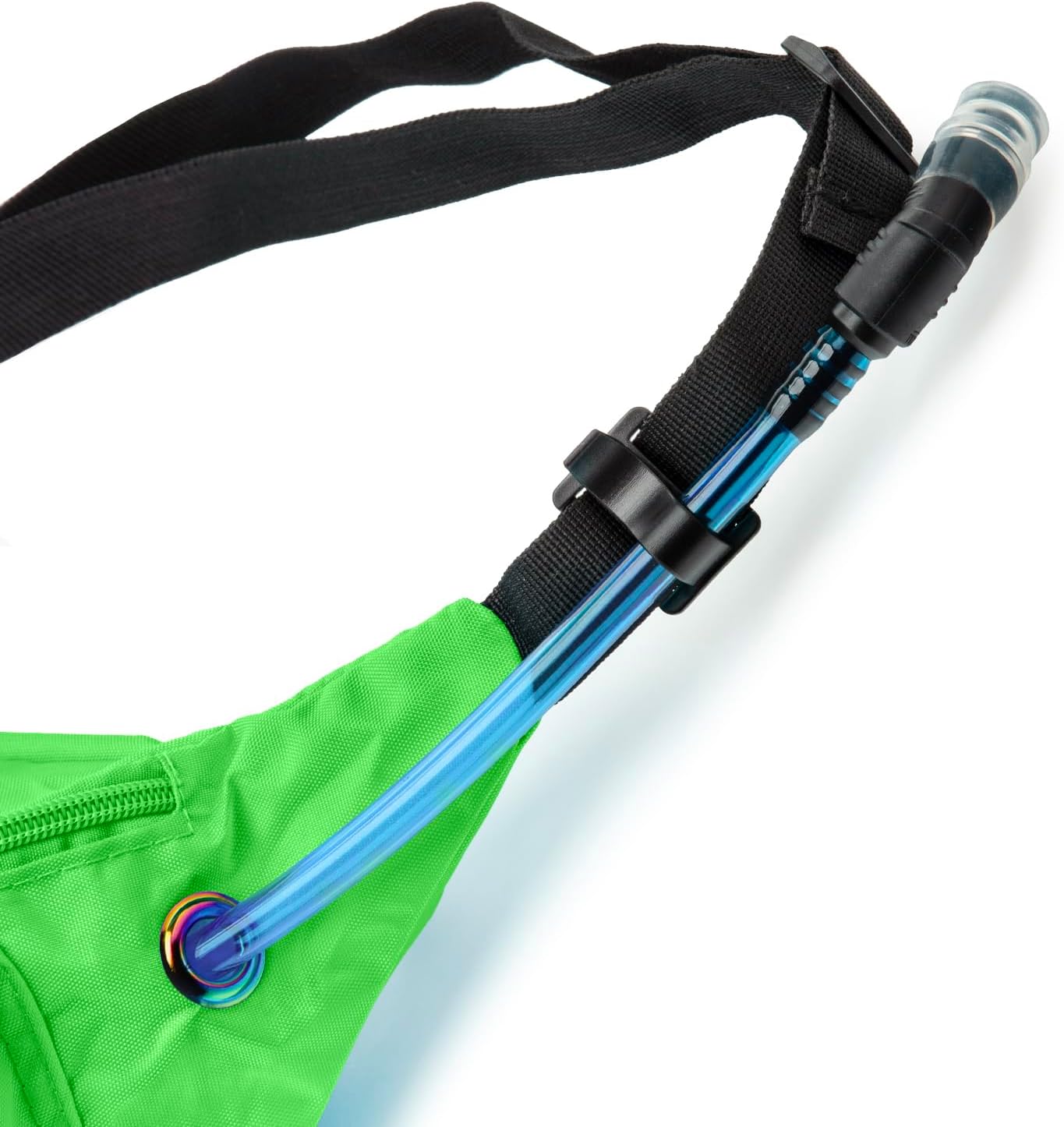 HY-FAN Hydration Fanny Pack with Bladder, 17oz BPA-Free, Hands-Free Design, Secure Pockets, Ideal for Athletic Outdoor Activities, Travel and More - Green