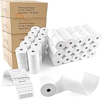 Vista 31 de (50 rollos) Papel térmico de 2 1/4 pulgadas x 230 pies, papel de recibo POS para caja registradora de negocios minoristas, se adapta a la mayoría