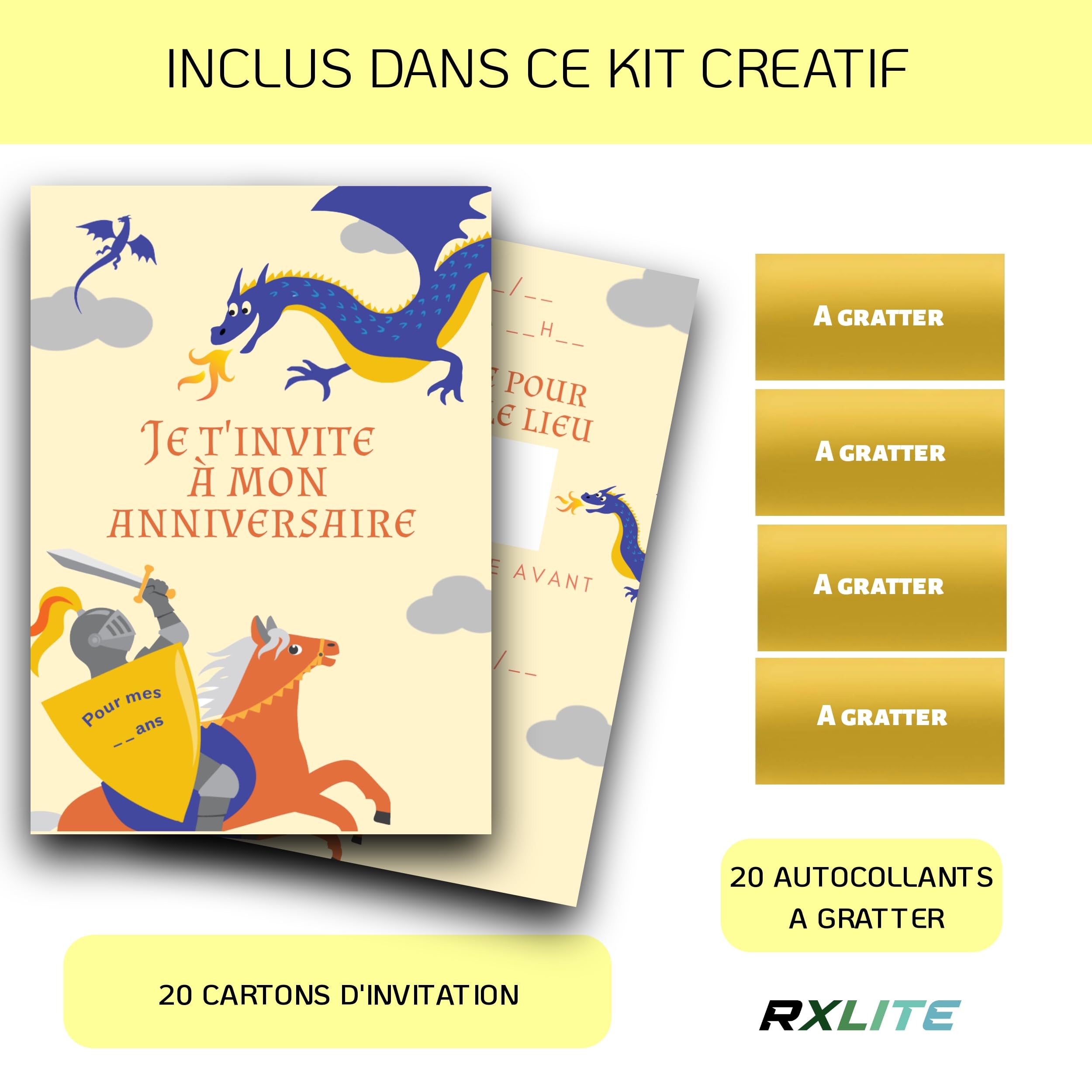 Lot De 12 Cartes D’invitation Et 12 Enveloppes Pour Fête D