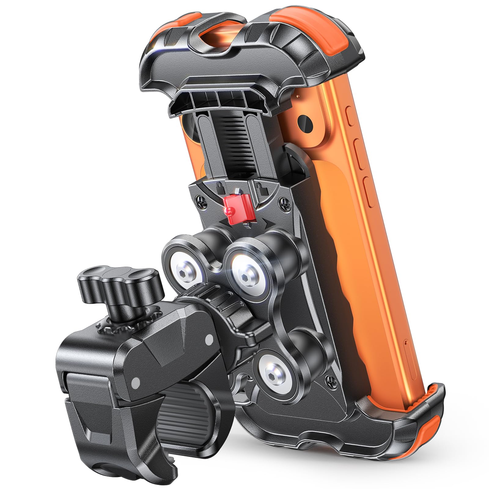 Zewdov 2026 Anti-Shake Motorcycle Phone Mount Holder with Vibration Dampener &amp; Quick Install Clamp, Strong Grip &amp; Anti-Drop Bike Phone Holder for Bicycle/ATV/Scooter, Fits for iPhone/Samsung 4.7-6.8"